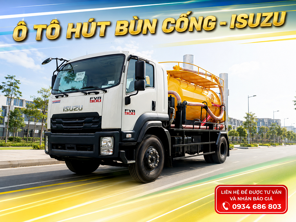 Ô tô hút bùn cống Isuzu