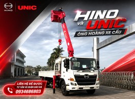 Xe tải Hino gắn cần cẩu Unic