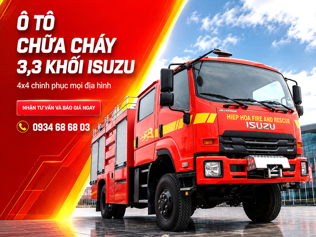 Xe chữa cháy đa năng 3,3 khối Isuzu 4x4
