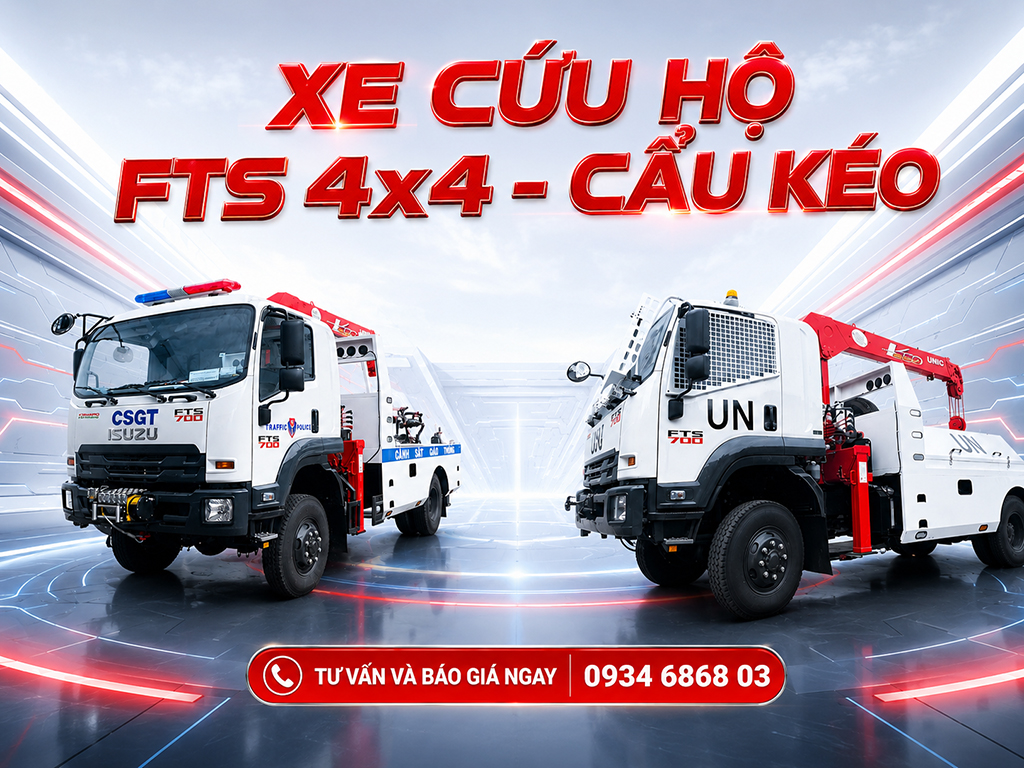 Xe cứu hộ 4x4 - Cẩu kéo xe