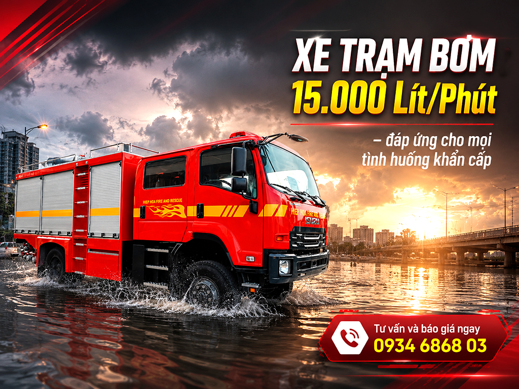 Xe trạm bơm chữa cháy hai cầu 4x4